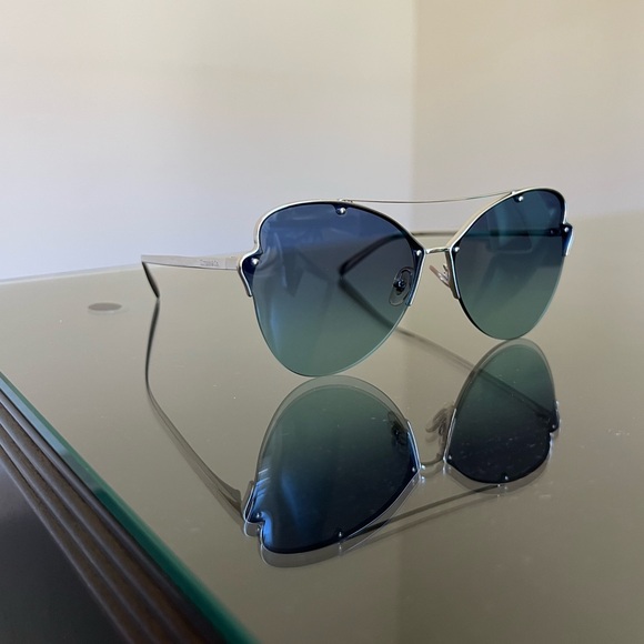 Tiffany & Co. Accessories - Tiffany & Co. Silver and Blue Sunglasses